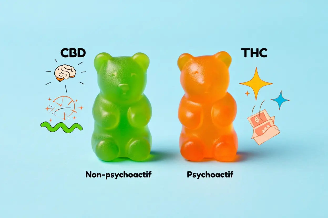 Gummies CBD et THC : différence d'effets & légalité Image